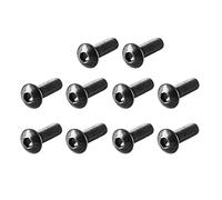sourcing map M3 x 10mm en acier allié Douille hexagonale Bouton mécaniques à tête Vis Noir 100 Pcs