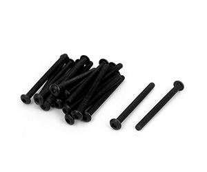sourcing map M3 x 35 mm en acier allié à six pans creux vis à tête ronde noir 20 pcs
