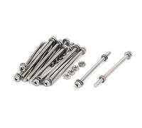 sourcing map M3x50mm Tête Cruciforme Vis Ecrous Avec Rondelles 15 Sets | Inox 304