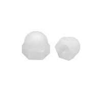 sourcing map M4 Écrou Borgne Hexagonal Dôme Tête Clous pour Vis Boulons Nylon Blanc 10 Pcs