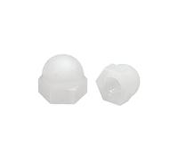 sourcing map M4 Écrou Borgne Hexagonal Dôme Tête Clous pour Vis Boulons Nylon Blanc 20 Pcs