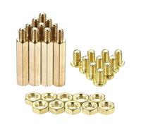 sourcing map M4 Hexagonal Laiton Entretoise écarteurs 25mm+6mm Mâle-Femelle Fileté Pilier Vis écrou Trousse pour PCB Carte Mère Ordinateur Circuit Imprimé 10 Ensembles