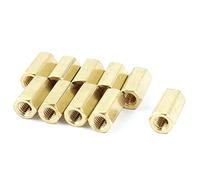 sourcing map M4 x 12mm laiton Filetage femelle/femelle Standoff Hex entretoise pilier PCB 10pcs
