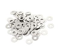sourcing map M4x10mmx0.5mm Rondelle Plate en Acier Inoxydable Rond pour Vis à Boulon 100Pcs