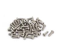 sourcing map M5 x 15mm 304 Acier inoxydable vis tête ronde cruciforme 50Pcs vis