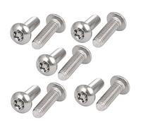 sourcing map M5x16mm Vis Inviolable Tête Bombée Torx Bouton 304 Acier Inoxydable Sécurité 10pcs