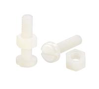 sourcing map M5x20mm Fente Tête Cylindrique Vis & M5 Hex Écrous Blanc 20Pcs