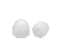 sourcing map M6 Écrou Borgne Hexagonal Dôme Tête Clous pour Vis Boulons Nylon Blanc 10 Pcs