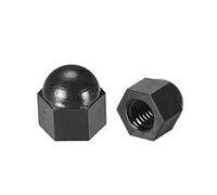 sourcing map M6 Écrou Borgne Noir Nylon Hexagonal Dôme Tête Clou pour Vis Boulon 30 Pcs