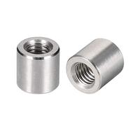 sourcing map M6 Rond Connecteur Écrous 304 Acier Inox Couplage Écrou 10mm/0.39pouce Longueur Paquet de 5