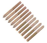 sourcing map M6 Vis Double Filetage Boulon Longueur 60mm Double Tête Autotaraudeuse 6mm Bois Joint Meubles Jambes 10Pcs