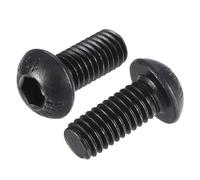 sourcing map M6 x 14mm Hexagonal Douille Bouton Tête Capuchon Boulons Vis Alliage Acier 25Pcs