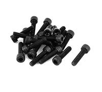 sourcing map M6x25mm 12.9 alliage acier Vis tête creuse douille Boulon hexagonale noir 20Pcs