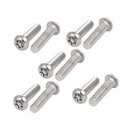 sourcing map M6x25mm Vis Inviolable Tête Bombée Torx Bouton 304 Acier Inoxydable Sécurité 10pcs