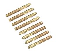 sourcing map M6x50mm Vis Double Filetage Boulon 8pcs Double Extrémité Cheville pour Bois Meuble