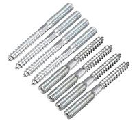 sourcing map M8 Vis Double Filetage Boulon Longueur 79mm Double Tête Autotaraudeuse 8mm Bois Joint Meubles Jambes 8Pcs