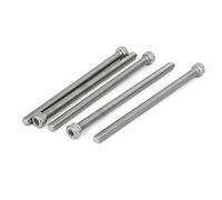sourcing map M8x140mm Filetage 304 Vis à tête cylindrique six pans creux en acier inoxydable DIN912 5pcs