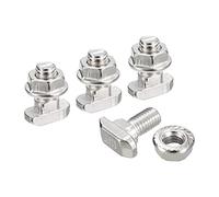 sourcing map M8X16mm T Fente Jeter-intérieur fermer et M8 Hexagone Bride Écrou Ensemble, 8 Ensembles Marteau Tête T-boulon T Forme Goujon Coulissant Vis pour 45 Série Aluminium Profil
