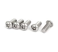 sourcing map M8x20mm Vis Inviolable Tête Bombée Torx Bouton 304 Acier Inoxydable Sécurité 5pcs