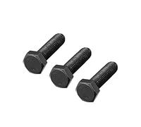 sourcing map M8x30mm vis tête Hex Vis gauche fixation acier carbone noir 3pc