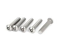 sourcing map M8x40mm Vis Inviolable Tête Bombée Torx Bouton 304 Acier Inoxydable Sécurité 5pcs