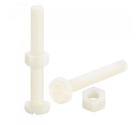 sourcing map M8x60mm Fente Tête Cylindrique Vis & M8 Hex Écrous Blanc 20Pcs