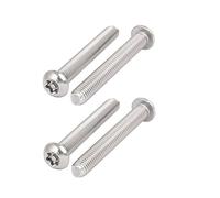 sourcing map M8x60mm Vis Inviolable Tête Bombée Torx Bouton 304 Acier Inoxydable Sécurité 4pcs