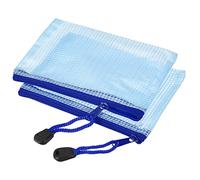 sourcing map Maille Fermeture Glissière Sacs B8 Dimension File Document Poches Facture Portefeuille Dossiers pour Bureau Domicile Fourniture Bleu Coffret de 6