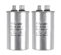 sourcing map Marche Condensateur Rond CBB65 25uF 25mfd 450V AC 40/85/21 Aluminium Coffret avec Terminal pour Climatisateur Compresseur Moteur Chaleur Pompe Condensateur 2Pcs