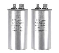 sourcing map Marche Condensateur Rond CBB65 40uF 40mfd 450V AC 40/85/21 Aluminium Coffret avec Terminal pour Climatisateur Compresseur Moteur Chaleur Pompe Condensateur 2Pcs
