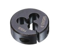 sourcing map Matrice de filetage ronde M5 x 0,9 - Filetage métrique - 25 mm - Réglable - Pour droitier - En acier rapide (HSS) - Pour réparation de filetage