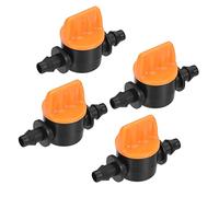 sourcing map Micro Vanne à bille 1/4" Barbillon Connecteur Arrêt Arrêt Interrupteur Plastique pour Irrigation goute à goute Tube 4 Paquet