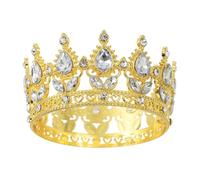 sourcing map Mini couronne en alliage pour décoration de gâteau d'anniversaire, fête de mariage, or blanc/blanc