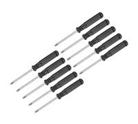 sourcing map Mini Cruciforme Tournevis, 3.0mm Croix Tête avec Noir Poignée pour Petit Appareils électroménagers, 10 Pcs