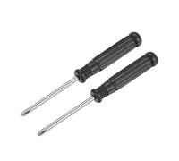 sourcing map Mini Cruciforme Tournevis, 3.0mm Croix Tête avec Noir Poignée pour Petit Appareils électroménagers, 2 Pcs