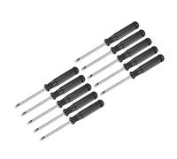 sourcing map Mini Fendue Tournevis, 3.0mm Plat Tête avec Noir Poignée pour Petit Appareils électroménagers, 10 Pcs