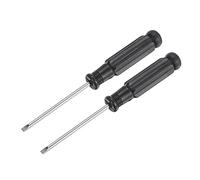 sourcing map Mini tournevis à fente, tête plate de 2,5 mm avec poignée noire pour petits appareils, 2 pièces