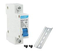 sourcing map Miniature Disjoncteur Bas Voltage AC 63A 230/400V 1 Pôle DIN Rail Installation DZ47-63 C63