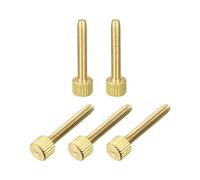 sourcing map Molette Pouce Vis, M4x25mm Plat Laiton Boulons Poignée Boutons 8mm Tête Diamètre Attaches pour PC, Électronique, Mécanique 5Pcs