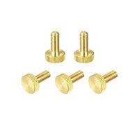sourcing map Molette Pouce Vis, M6x16mm Plat Laiton Boulons Poignée Boutons Attaches pour PC, Électronique, Mécanique 5Pcs