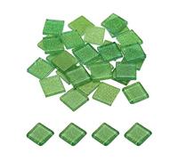 sourcing map Mosaïque Carrelage Tuile Tesselle, Verre Éclat Cristal Vrac Carré Paillettes Carreaux 2 x 2cm pour Maison Décoration, Pack de 25(100g, Fluorescent Vert)