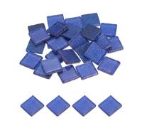 sourcing map Mosaïque Carrelage Tuile Tesselle, Verre Éclat Cristal Vrac Carré Paillettes Carreaux 2 x 2cm pour Maison Décoration, Pack de 25(100g, Marine Bleu)