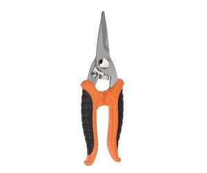 sourcing map Multifonctionnel Électricien Ciseaux 7 pouce Inox Acier Ciseaux Lames avec Orange Noir Manche pour Coupe Fin Métal Cuivre Tôles