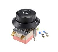 sourcing map NC 250 V 16 A 60-200 C Interrupteur de contrôle de température Thermostat capillaire pour four, réfrigérateur, chauffage, 0,7 m, avec 2 vis et 2 bornes à sertir