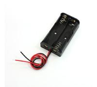 sourcing map Noir Batterie Stockage Boîtier Boîte Support 2 x 1.5V AA avec Fils