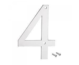 sourcing map Numéro de Maison 4 pouces 304 Inox Acier Polissage pour Porte Boîte aux Lettres Numéro 4