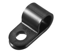 sourcing map Nylon R-type Serre Câble Agrafe Organisateur Cordon Clips pour Fil Management Attache Grillage Rigide Fixation 7.9mm 7.9mm 50Pcs Noir