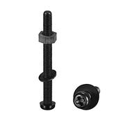 sourcing map Nylon Vis écrou Rondelle Assortiment Kit, M5x50mm Rond Tête Machine Vis Boulon Clous Plat Rondelles Noir 20 Set