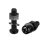 sourcing map Nylon Vis écrou Rondelle Assortiment Kit, M6x25mm Rond Tête Machine Vis Boulon Clous Plat Rondelles Noir 50 Set