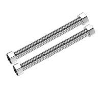sourcing map Ondulé Acier Inoxidable Flexible Eau Ligne 11.8pouce Long G3/4 Femelle Fileté Connecteur avec Rondelle 2Pcs